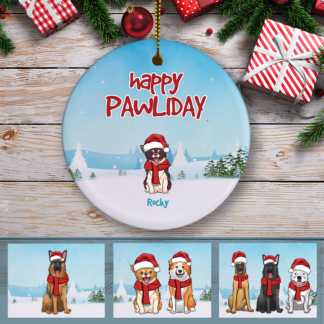 Happy Pawliday - Personalized Christmas Ornament