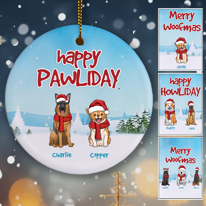 Happy Pawliday - Personalized Christmas Ornament