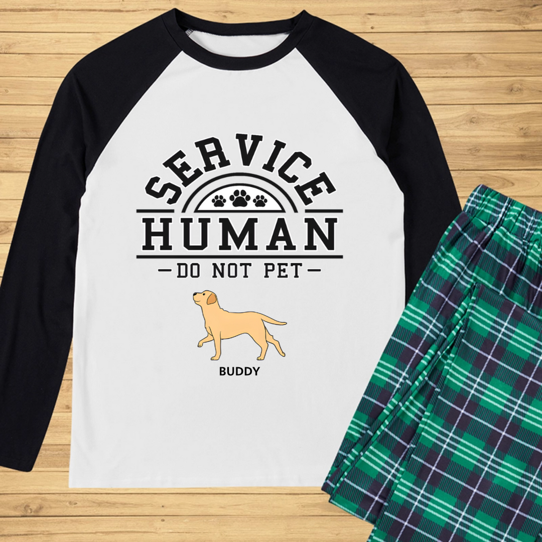 Service Human, Do Not Pet 2 - Personalized Custom Christmas Pajama Set