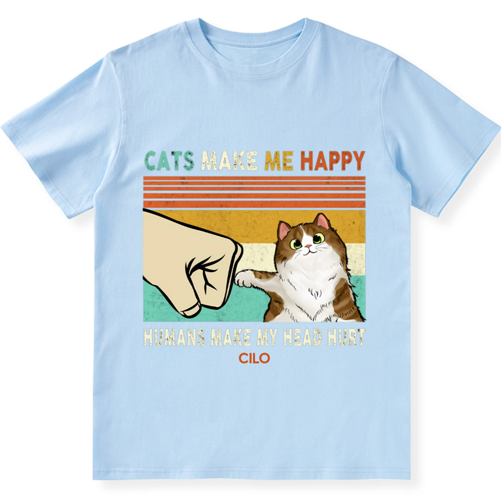 Cats Make Me Happy - Personalized Custom Unisex T-shirt