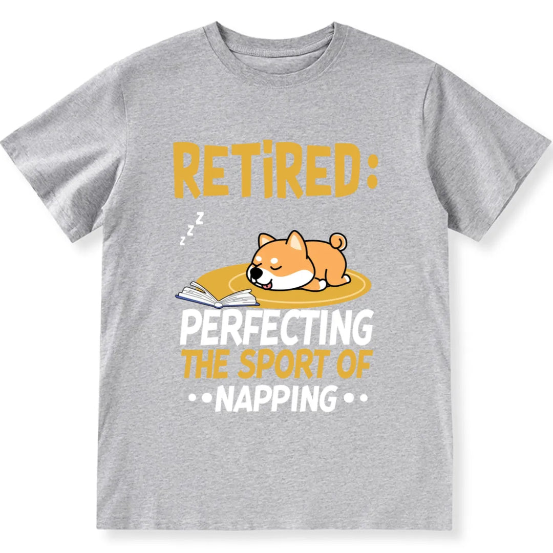 Retired Perfecting The Sport Of Napping Dog Lover - Personalized Custom Unisex T-shirt