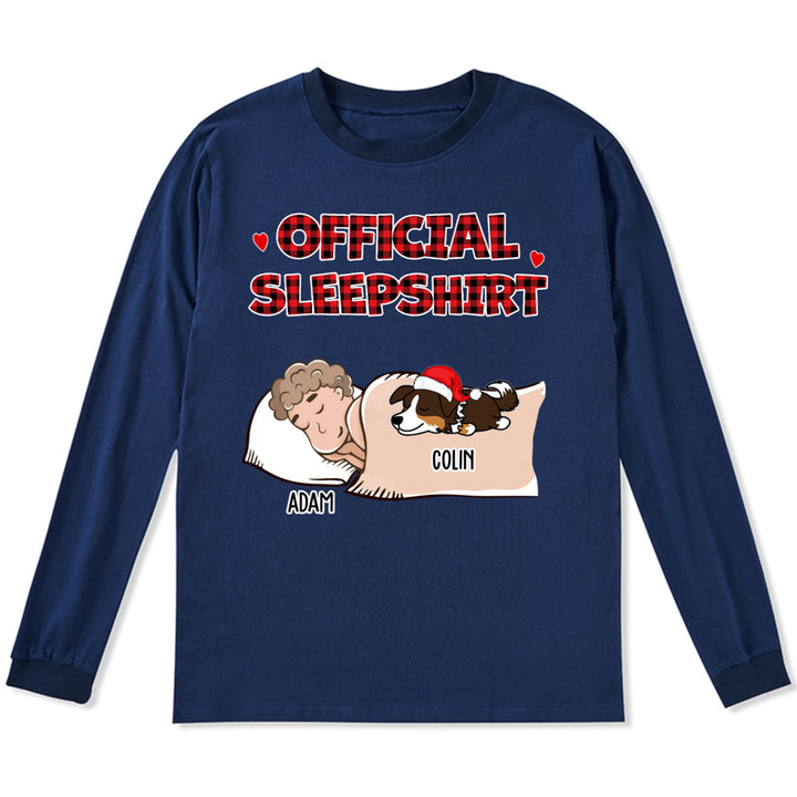 Sleeping Dog Sleepshirt - Personalized Custom Christmas Long Sleeve T-shirt