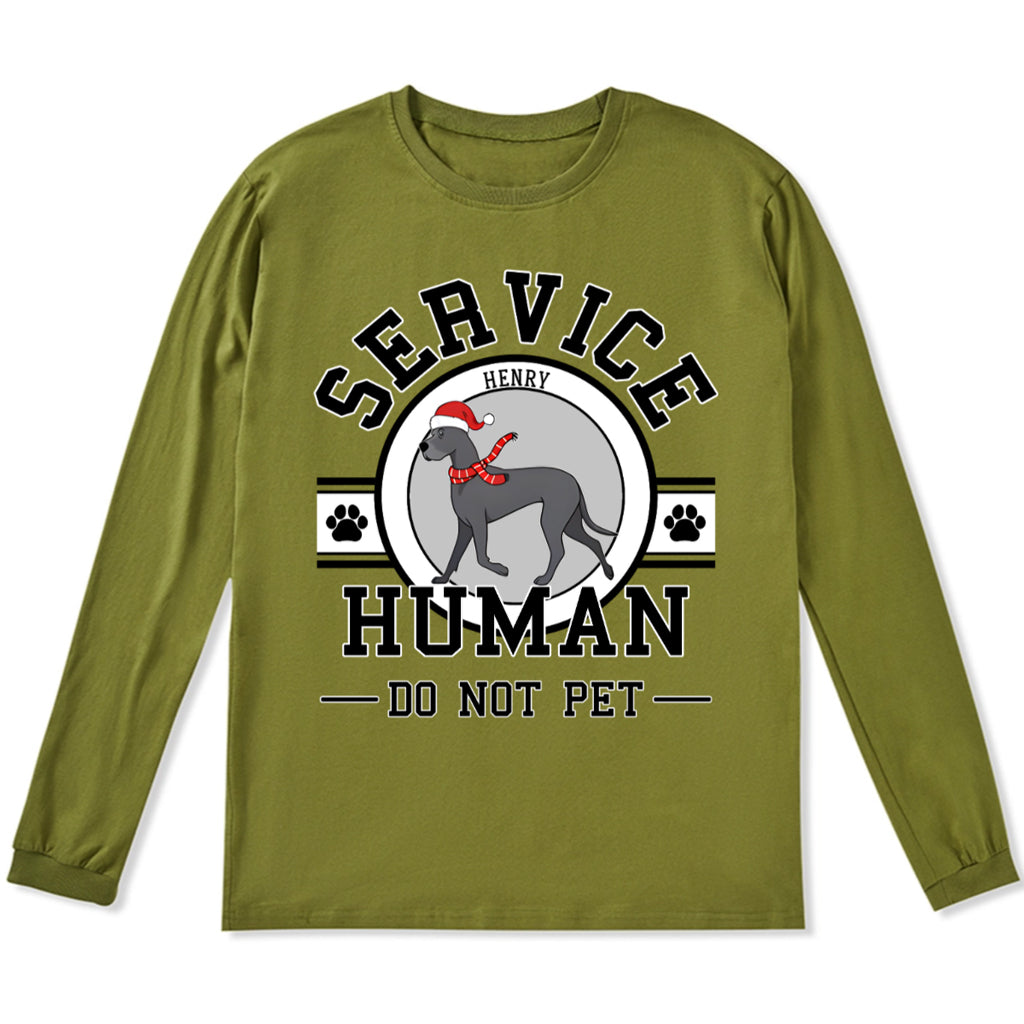 Service Human, Do Not Pet Christmas Version - Personalized Custom Long Sleeve T-shirt