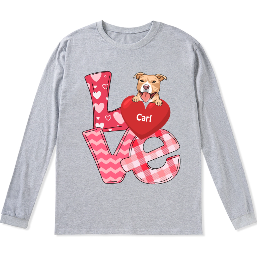 Love Valentine - Personalized Custom Long Sleeve T-shirt