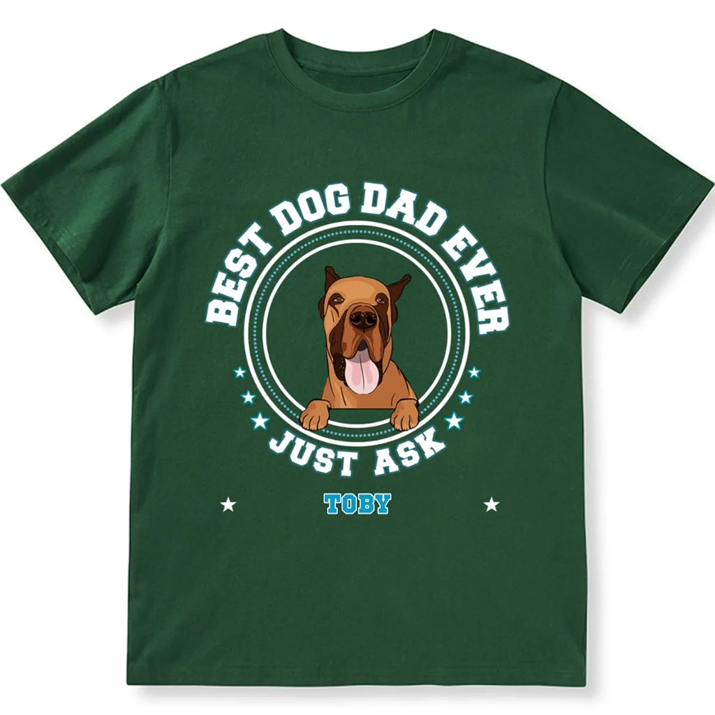 Best Dog Dad Badges - Personalized Custom Unisex T-shirt