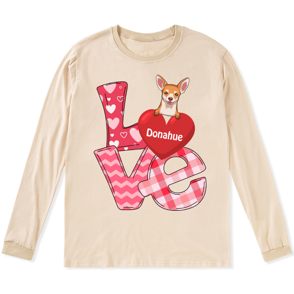 Love Valentine - Personalized Custom Long Sleeve T-shirt