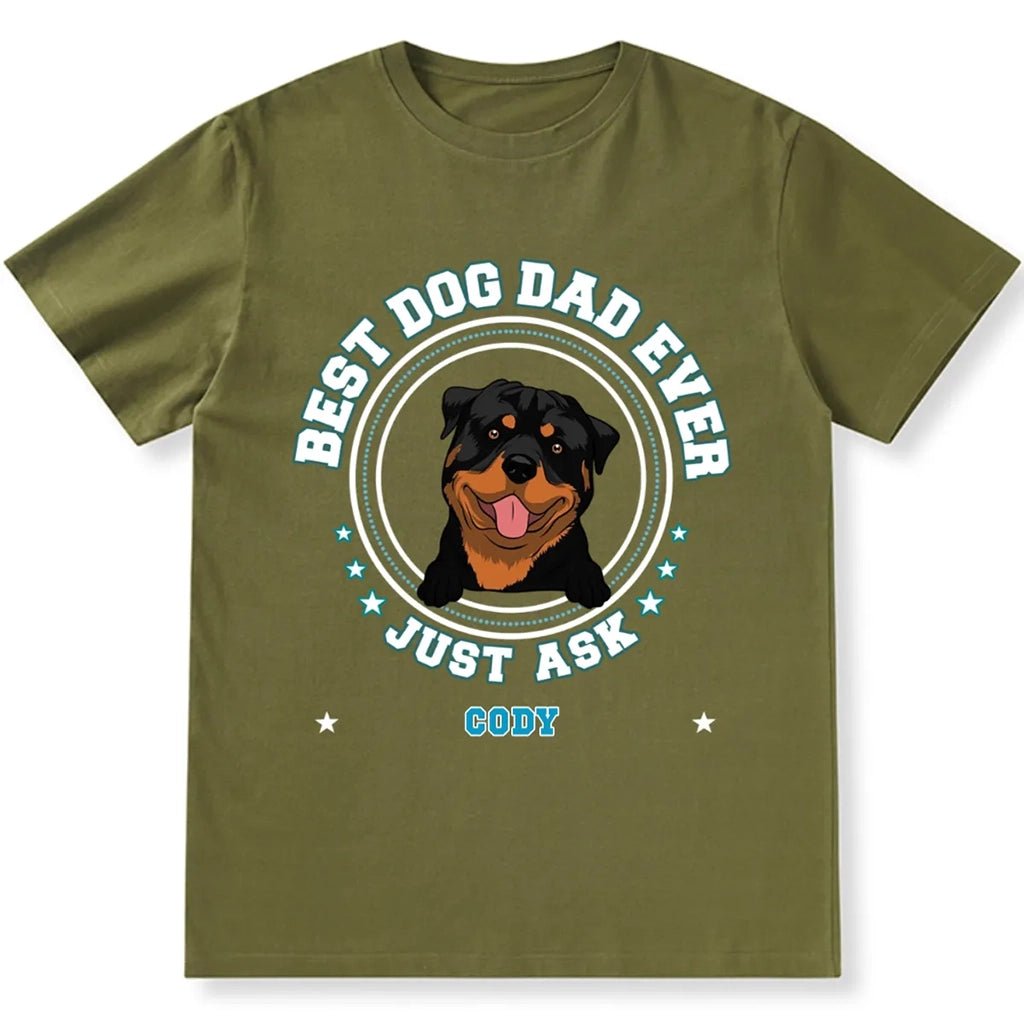 Best Dog Dad Badges - Personalized Custom Unisex T-shirt