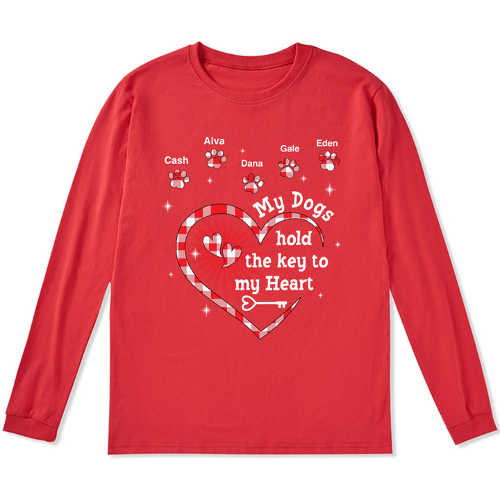 My Dog Holds The Key - Personalized Custom Christmas Long Sleeve T-shirt