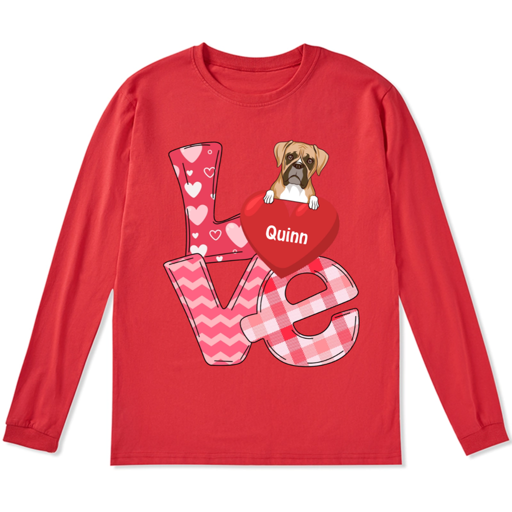 Love Valentine - Personalized Custom Long Sleeve T-shirt