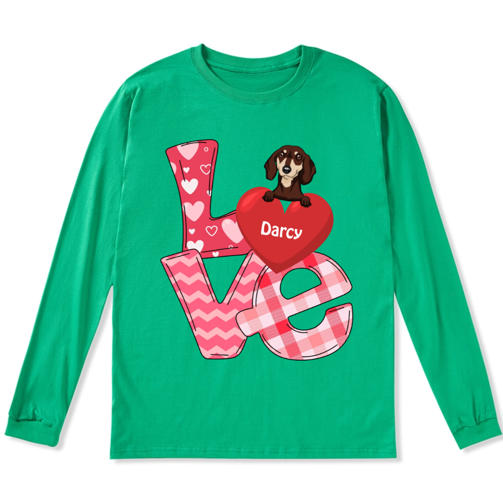 Love Valentine - Personalized Custom Long Sleeve T-shirt