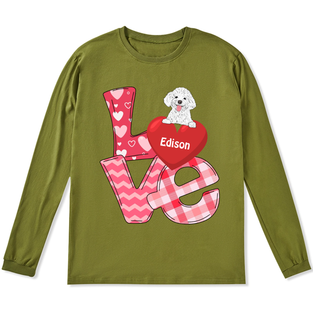 Love Valentine - Personalized Custom Long Sleeve T-shirt