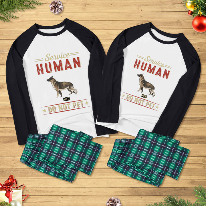 Service Human, Do Not Pet 8 - Personalized Custom Christmas Pajama Set