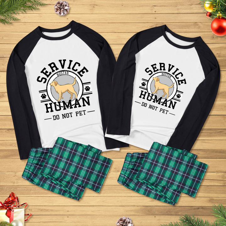 Service Human, Do Not Pet 6 - Personalized Custom Christmas Pajama Set