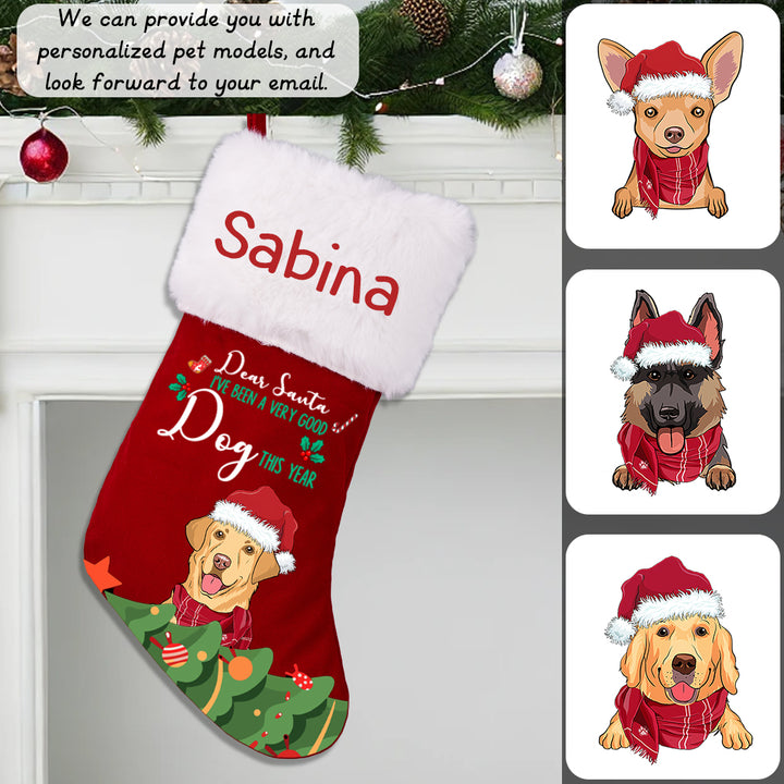 On the Naughty List - I Regret Nothing - Personalized Christmas Stocking Dogs