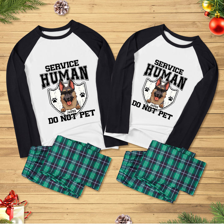 Service Human, Do Not Pet 10 - Personalized Custom Christmas Pajama Set