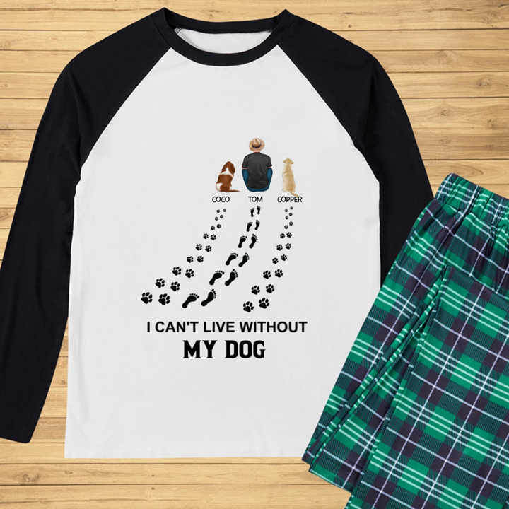 I Can't Live Without My Dog - Personalized Custom Christmas Pajama Set