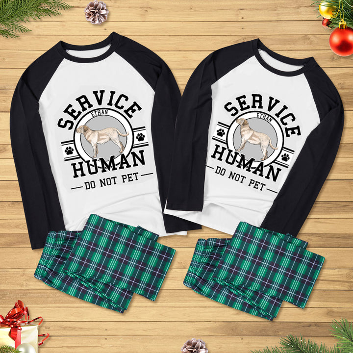 Service Human, Do Not Pet - Personalized Custom Christmas Pajama Set