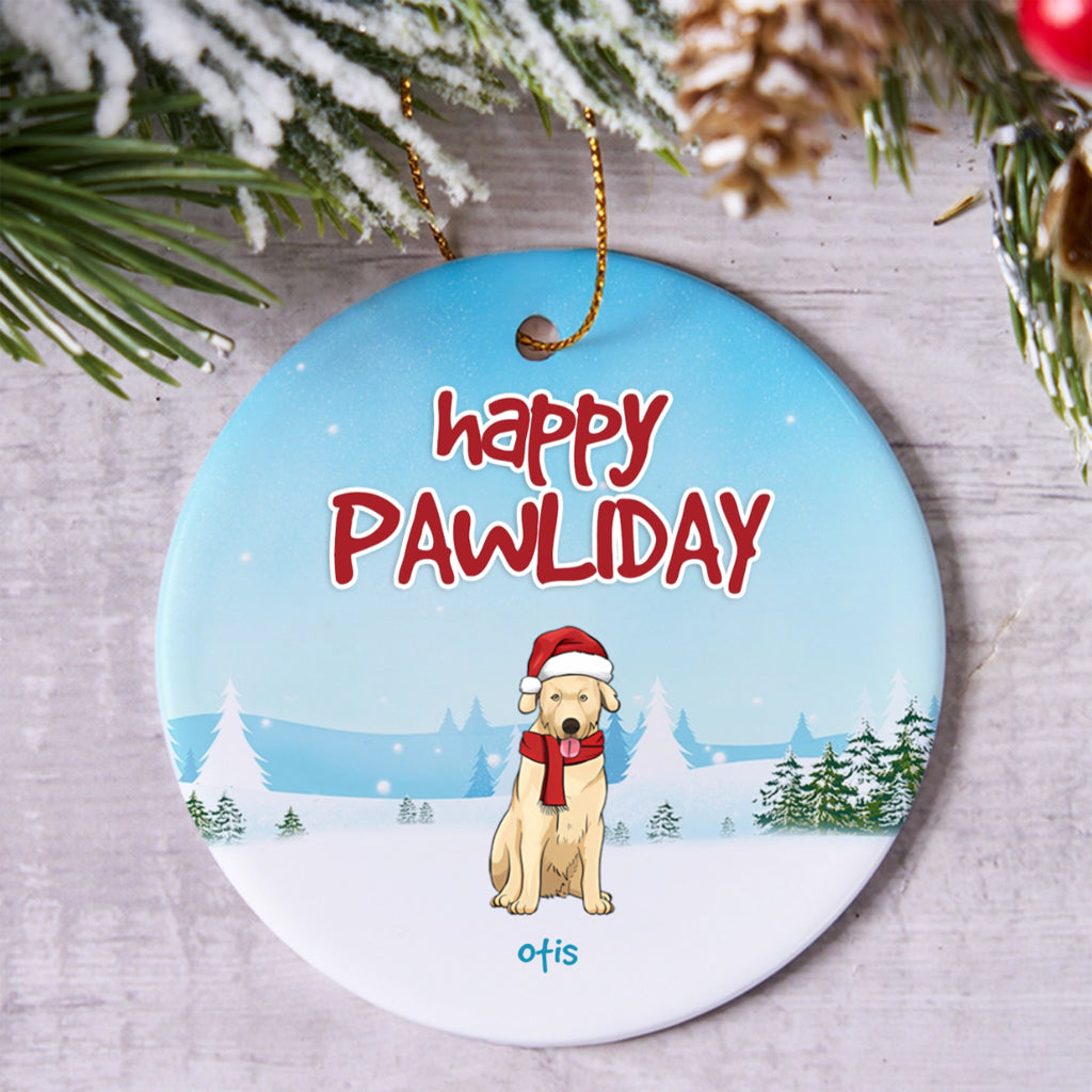 Happy Pawliday - Personalized Christmas Ornament