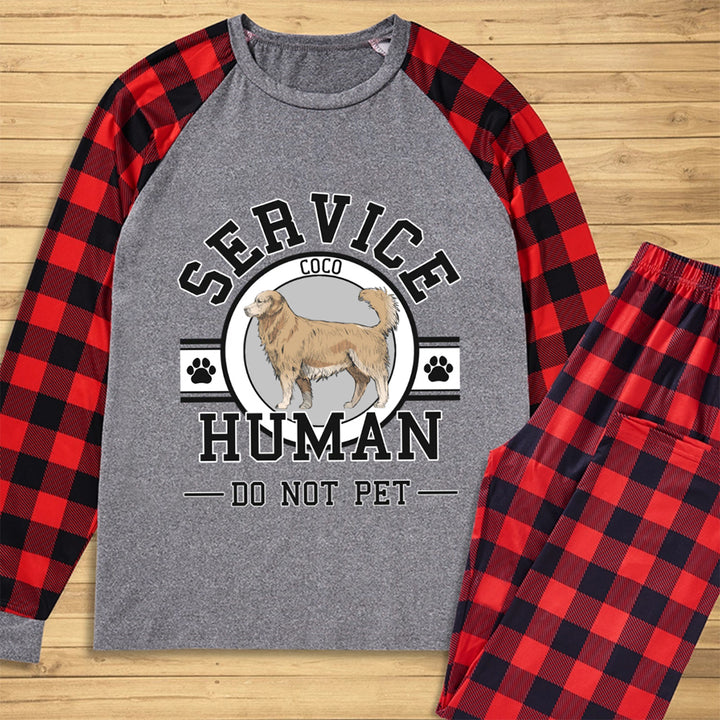 Service Human, Do Not Pet - Personalized Custom Christmas Pajama Set