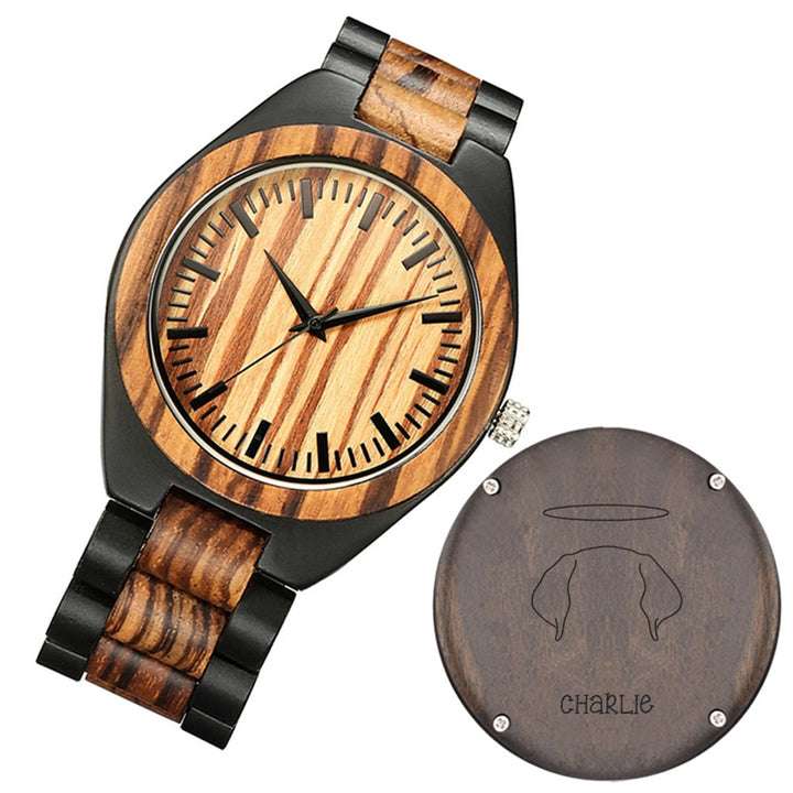 The Perfect Gift For Dog Lovers - Personalized Christmas Wooden Watch