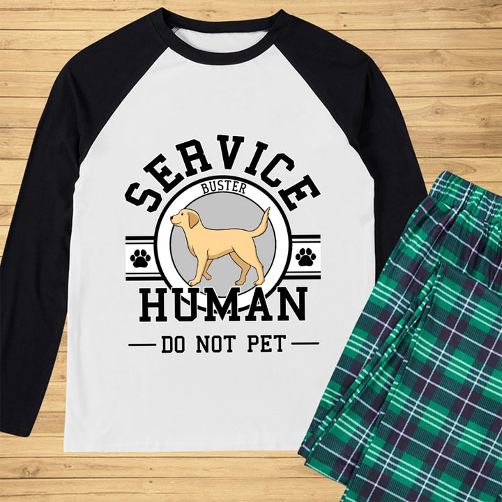 Service Human, Do Not Pet 6 - Personalized Custom Christmas Pajama Set