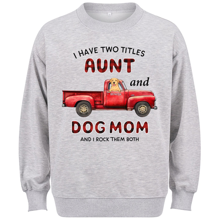 Aunt Dog Mom Plaid Christmas Truck - Personalized Custom Sweatshirt