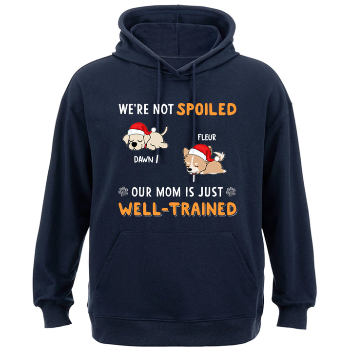 We Are Not Spoiled Our Dad Is Just Well-Trained - Personalized Custom Christmas Hoodie