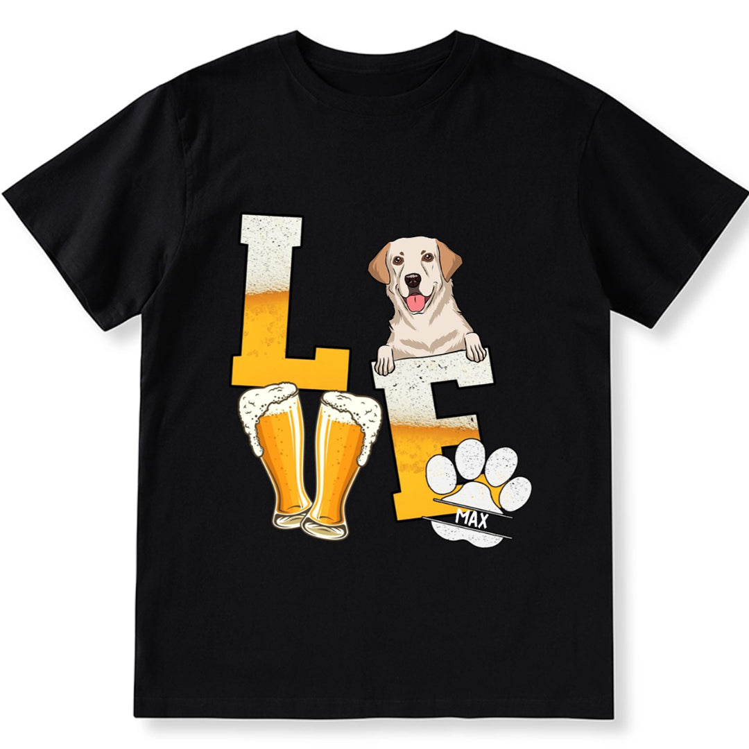 Beer/Wine Love Dog - Personalized Custom Unisex T-shirt