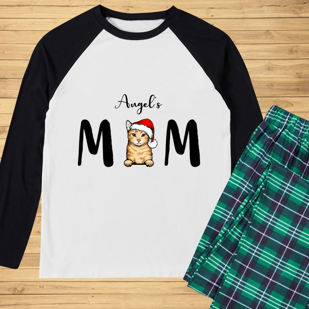 Christmas Cat Mom - Personalized Custom Christmas Pajama Set