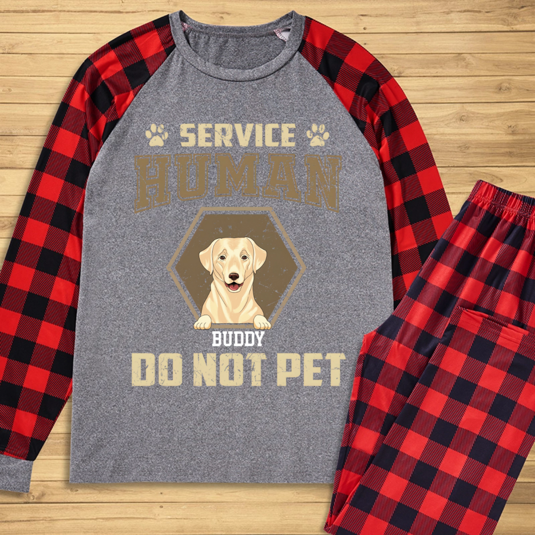 Service Human, Do Not Pet 4 - Personalized Custom Christmas Pajama Set