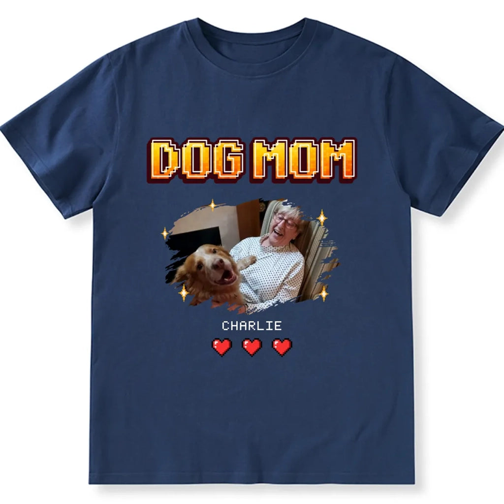 Dog Mom Pixel Photo - Personalized Custom Unisex T-shirt