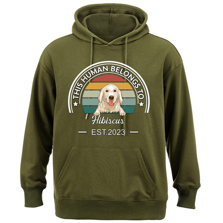 This Human Belongs To 3 - Personalized Custom Hoodie