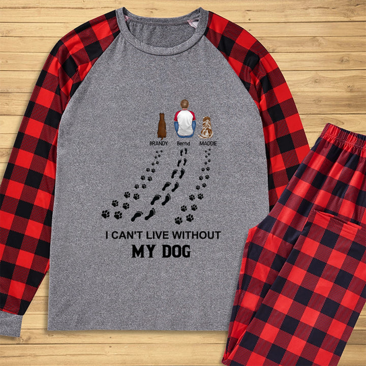 I Can't Live Without My Dog - Personalized Custom Christmas Pajama Set