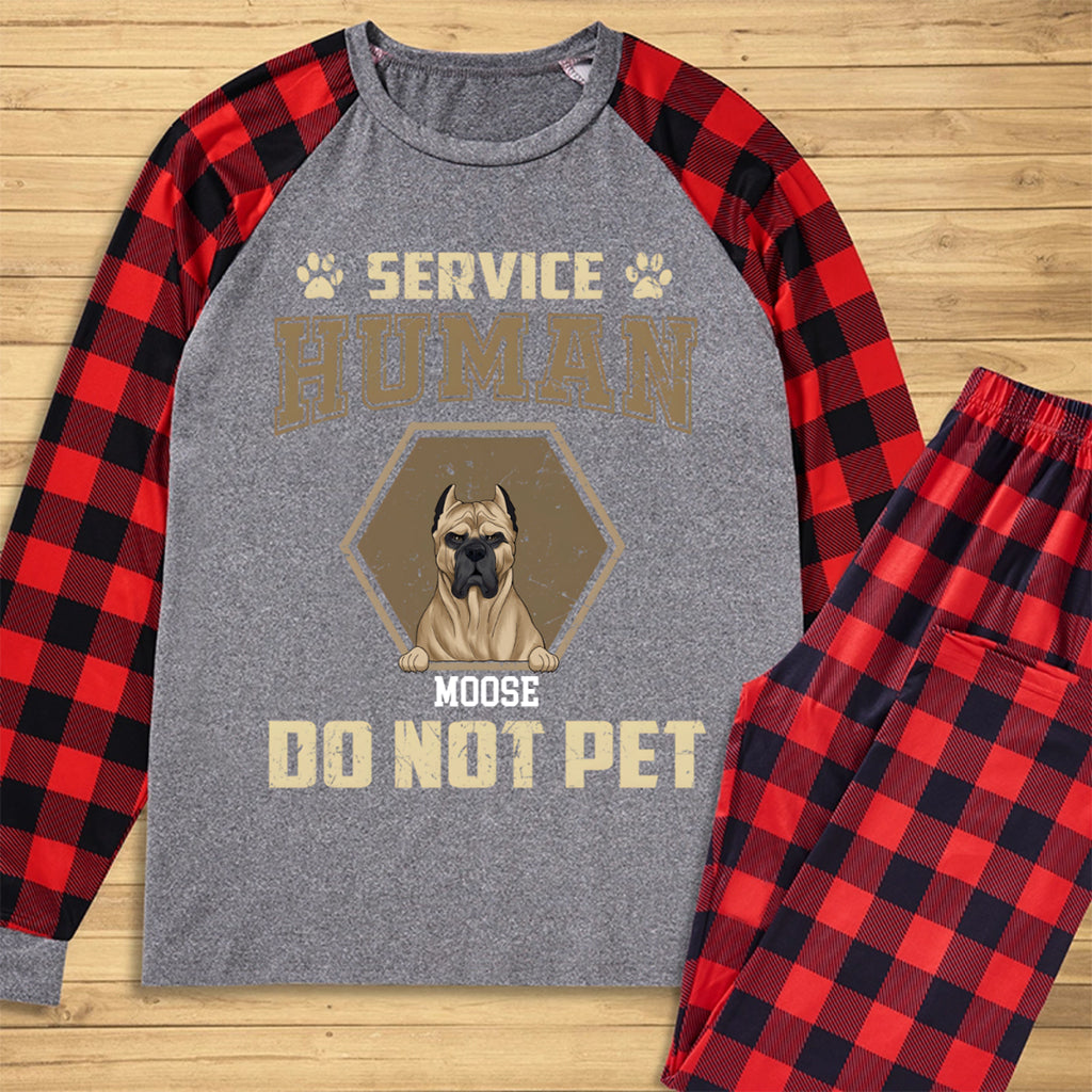 Service Human, Do Not Pet 4 - Personalized Custom Christmas Pajama Set