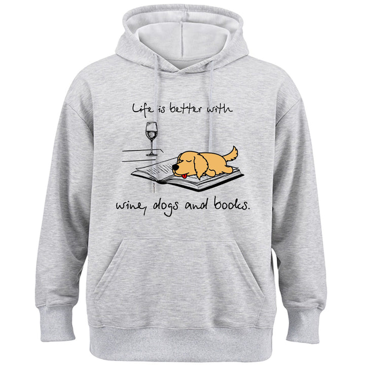 Life Is Better With Dogs And Books - Personalized  Custom Hoodie