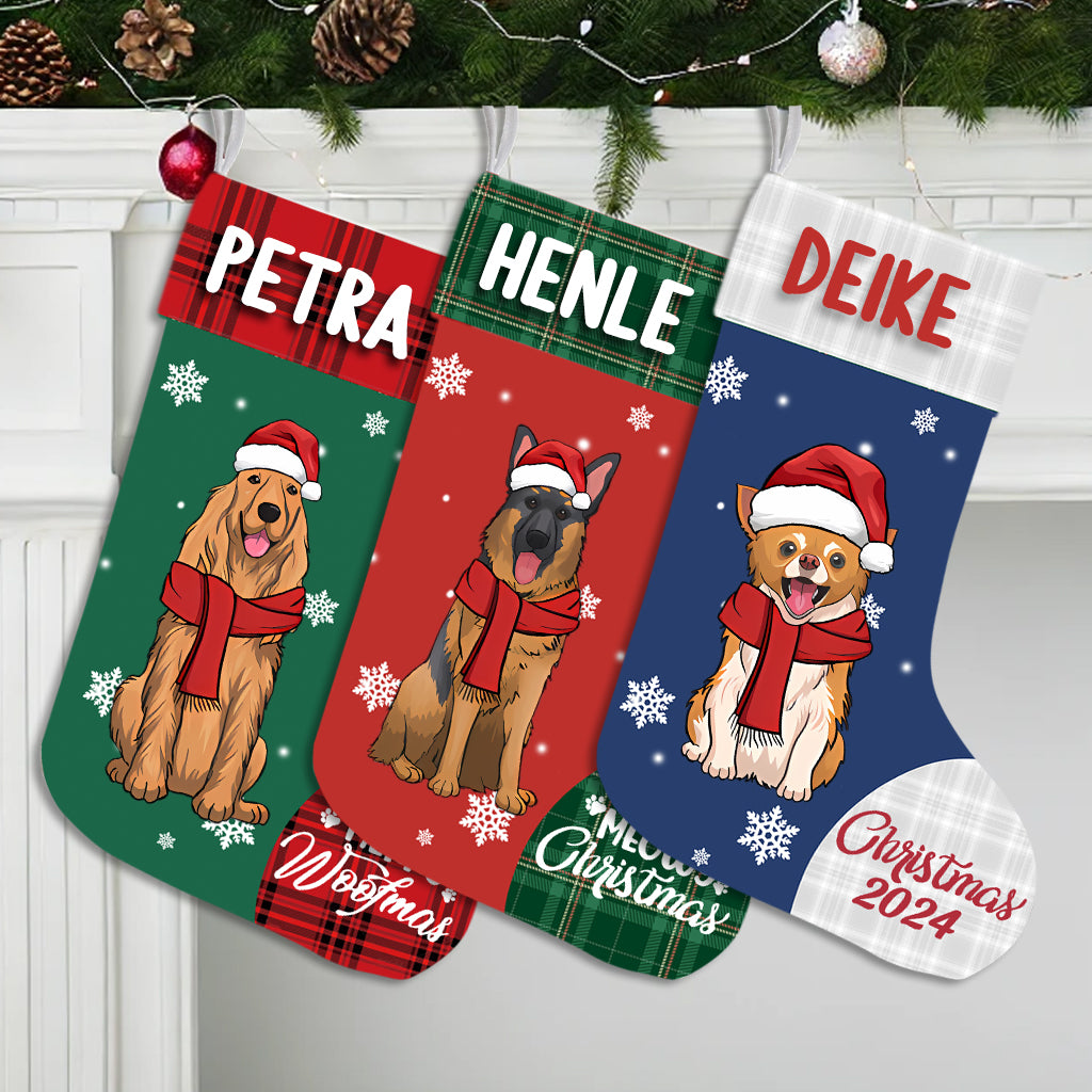 Sending You Dog And Kisses This Christmas - Personalized Christmas Stocking Dogs