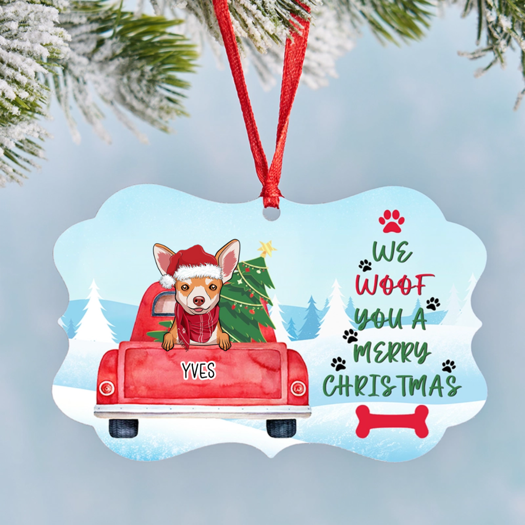 Woof You Christmas - Personalized Christmas Ornament