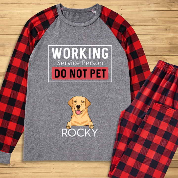 Dogs Working Service Human - Personalized Custom Christmas Pajama Set