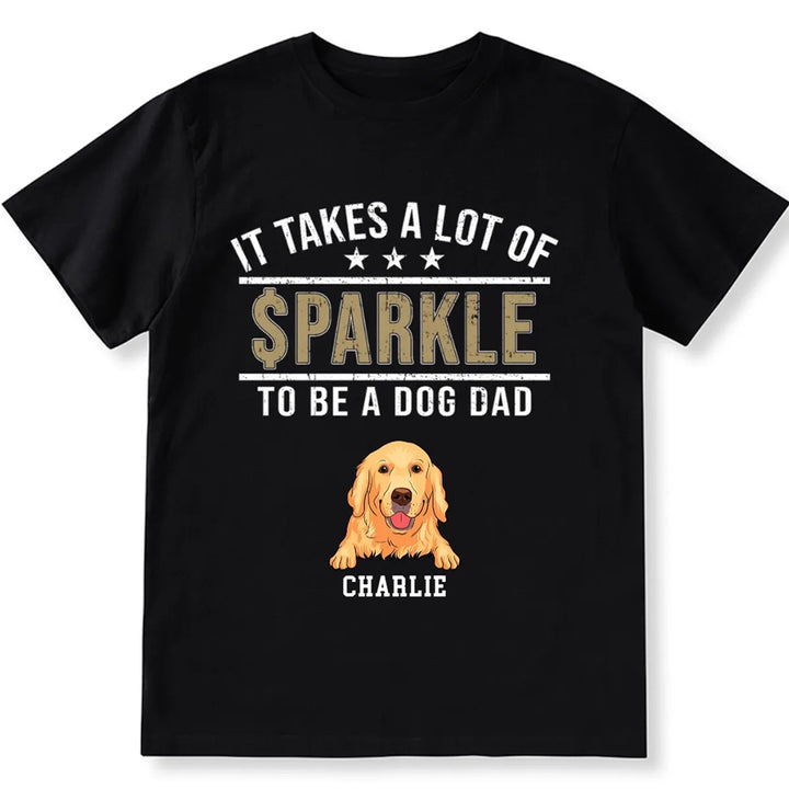 Sparkle Dog Dad - Personalized Custom Unisex T-shirt