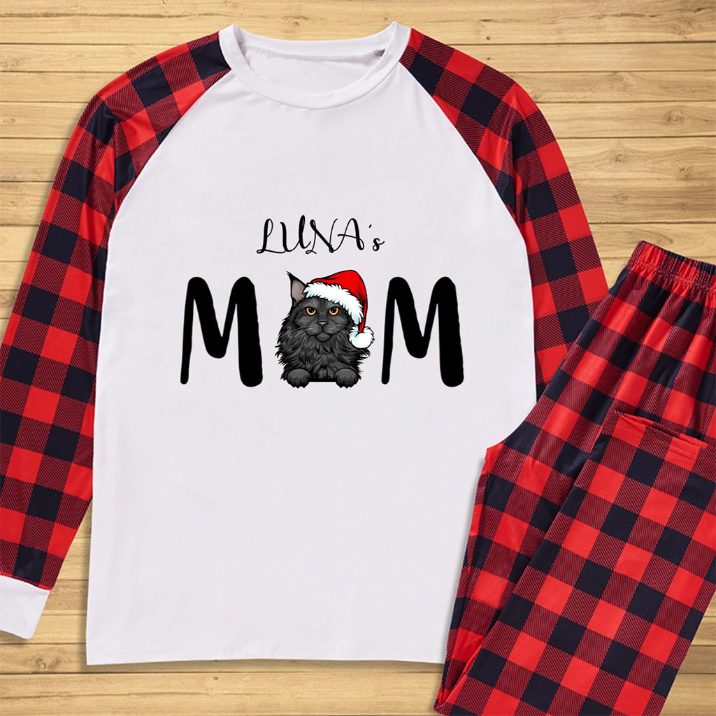 Christmas Cat Mom - Personalized Custom Christmas Pajama Set