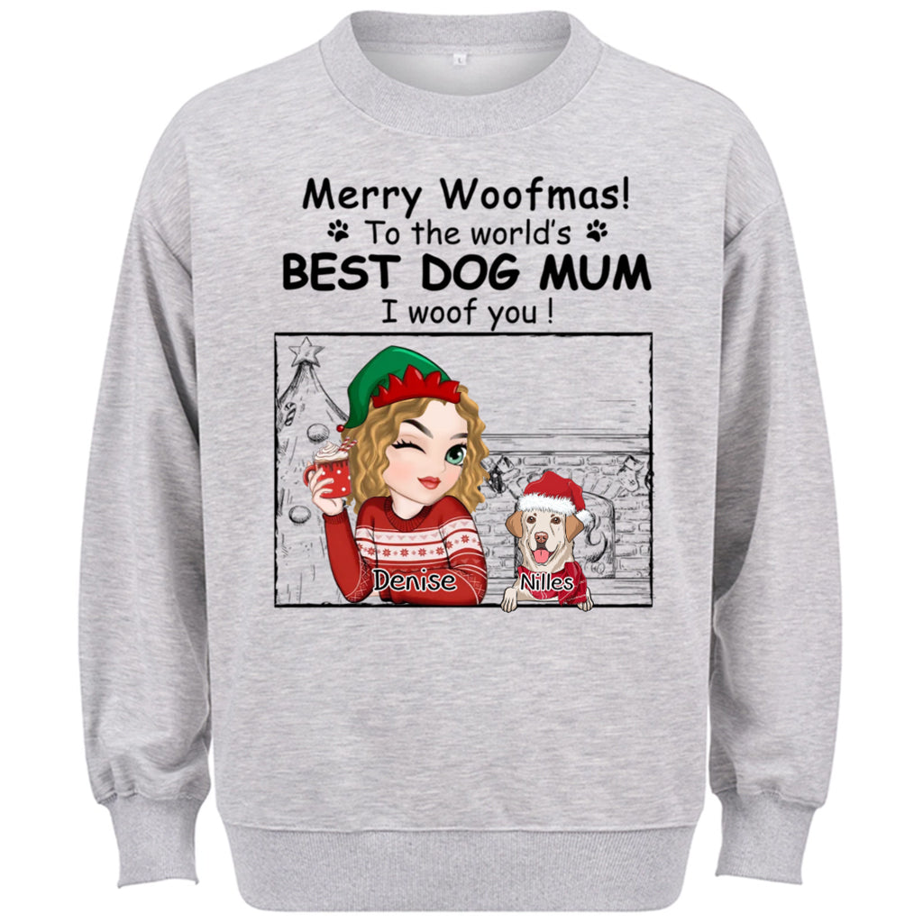 Best Dog Mom Christmas - Personalized Custom Sweatshirt