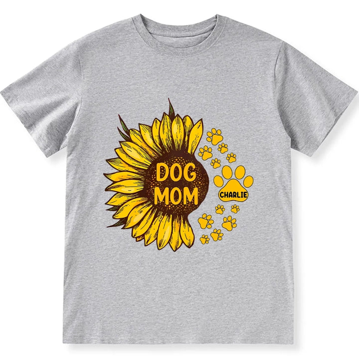 Dog Mom Sunflower - Personalized Custom Unisex T-shirt