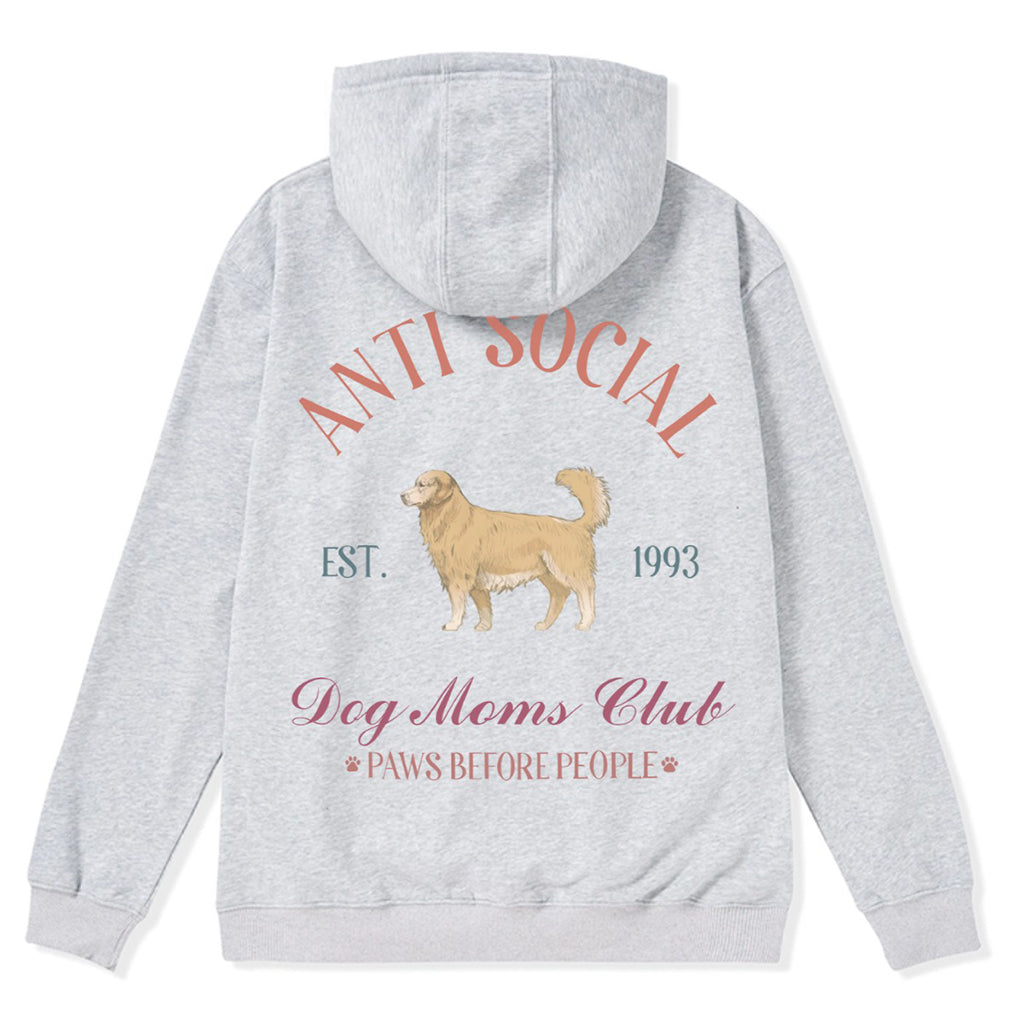 Anti Social Dog Moms Club - Personalized Custom Zipper Hoodie