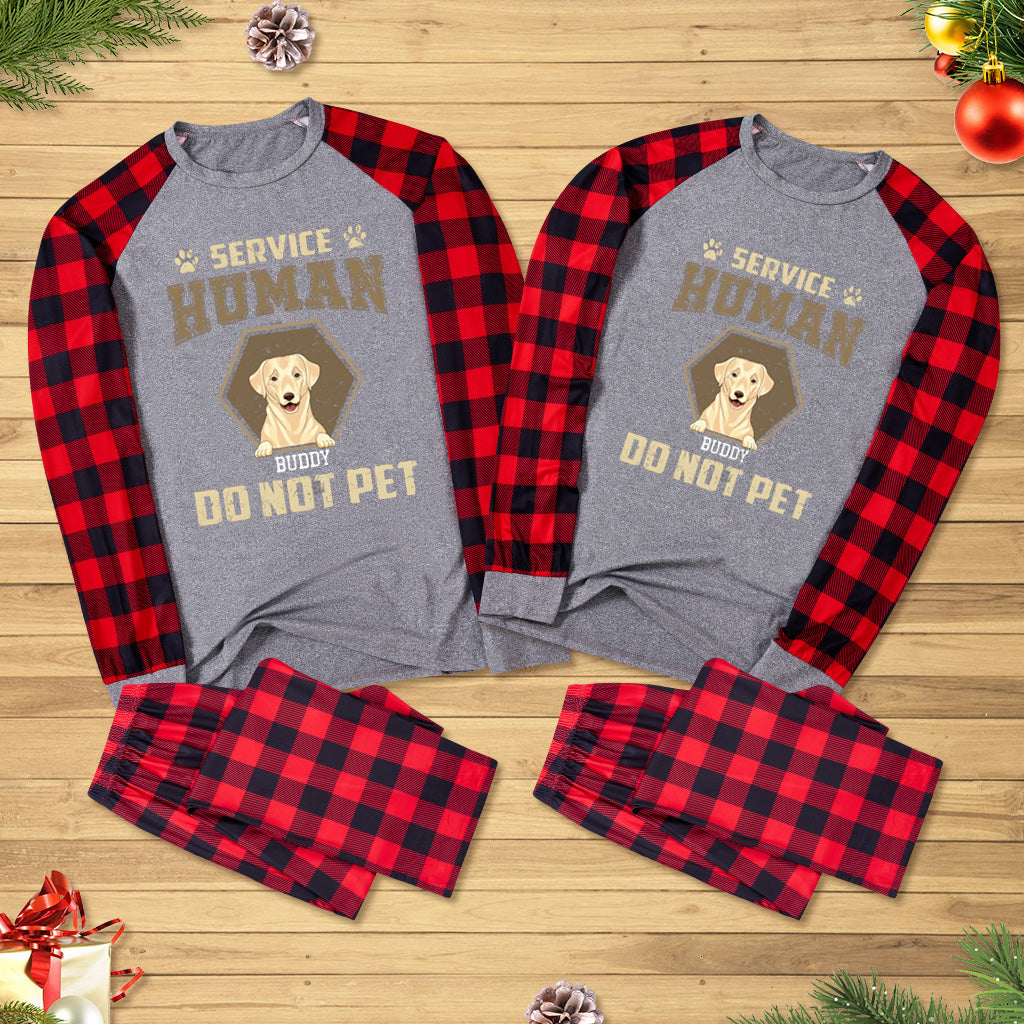 Service Human, Do Not Pet 4 - Personalized Custom Christmas Pajama Set