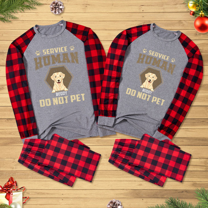 Service Human, Do Not Pet 4 - Personalized Custom Christmas Pajama Set