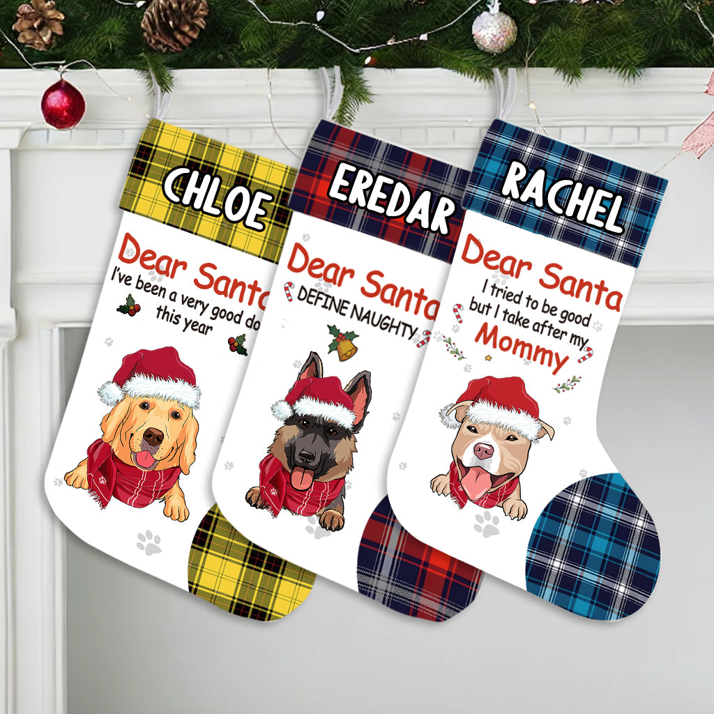 Dear Santa, I‘ve been a very good dog this year - Personalized Christmas Stocking Dogs