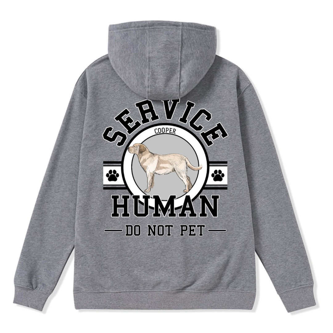 Service Human, Do Not Pet - Personalized Custom Zipper Hoodie