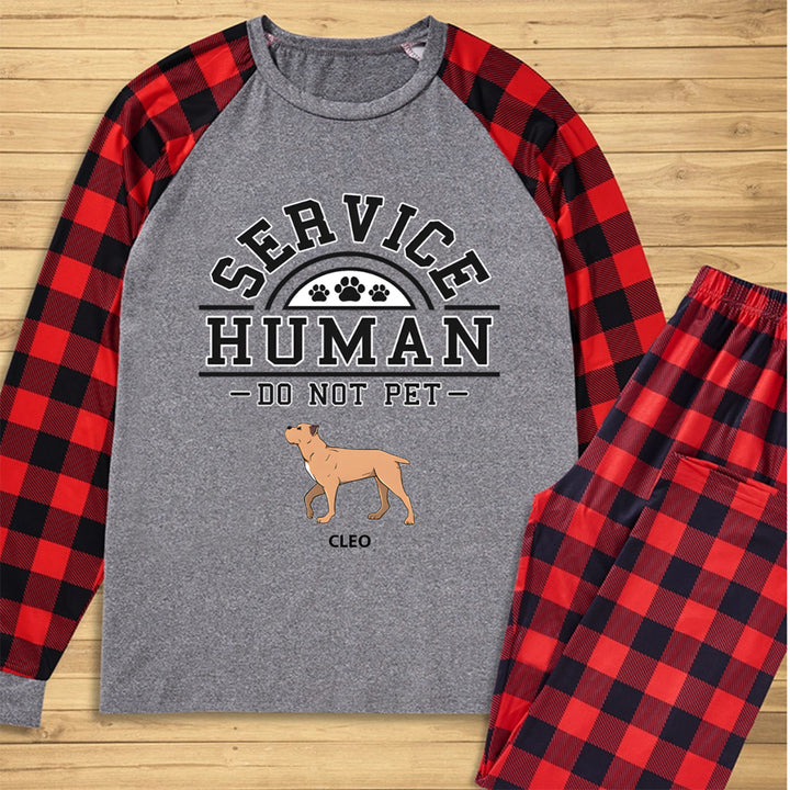 Service Human, Do Not Pet 2 - Personalized Custom Christmas Pajama Set