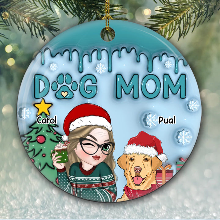 Lovely Dog Mom - Personalized Christmas Ornament