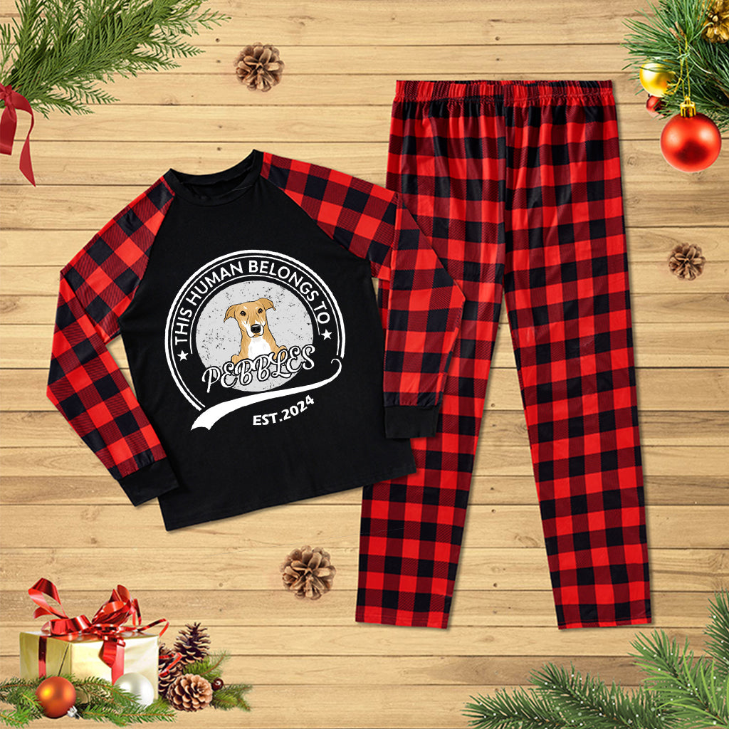 This Human Belongs To - Personalized Custom Christmas Pajama Set